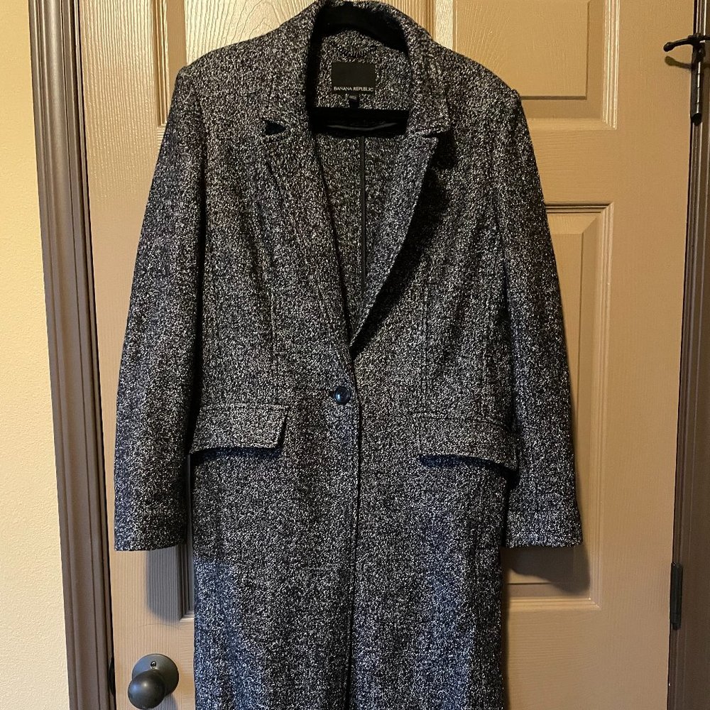 Banana Republic Gray Unlined Wool Blend Long Coat